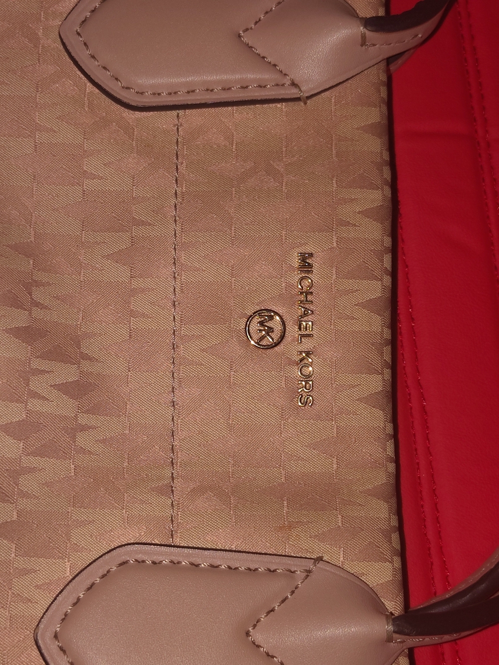 Michael Kors Blush Pink Shoulder Bag with Gold Hardware